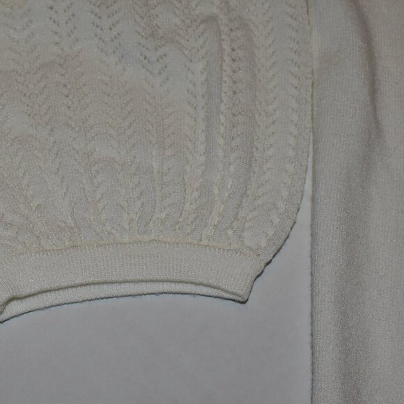 Tahari Viscose Blend V Neck Pullover Sweater Off White Size M - Picture 5 of 14